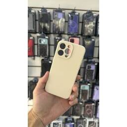 Protector Silicona Crema con Microfibra para iPhone 15 Pro 