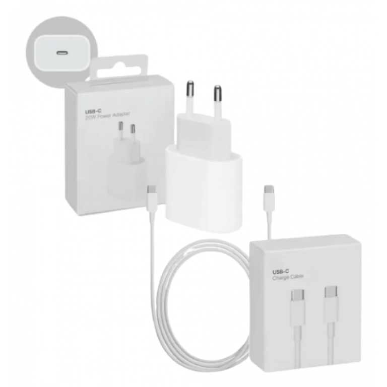 Cargador 20w Mas Cable Usb C Para iPhone 15 Pro 16 Pro Max